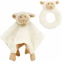 Happy horse Baby cadeau setje rammelaar en tuttel doekje van Lammy het lammetje - Knuffeldoek