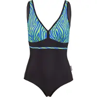 Beco zebra vibes badpak - C-cup - blauw/groen - maat 40