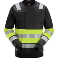 Snickers 8031 High-Vis Klasse 1 Sweatshirt Zwart/High-Vis Oranje maat 3XL heren