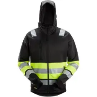 Snickers Workwear 8038 High-Vis Klasse 1 Hoodie met Rits Zwart/High-Vis Geel maat 3XL heren