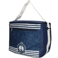 Gerimport koeltas schoudertas voor het strand - 18 liter - blauw met leuke print - 25 x 31 x 27 cm - Koeltas
