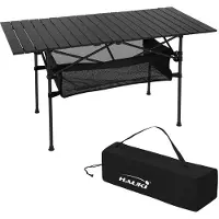 ECD-Germany Kampeertafel 118x55x64,5 cm zwart aluminium Hauki