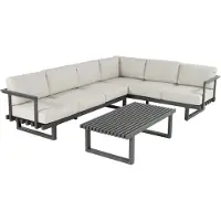 Hartman Loungeset Calabria Charcoal Frame Beige Cushion