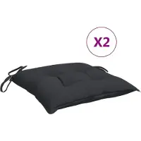 vidaXL Stoelkussens 2 st 40x40x7 cm oxford stof zwart
