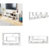 vidaXL Tv-meubel dubbel L-vormig wit - Tv-meubel - Tv-meubelen - Televisiekast - Mediakast