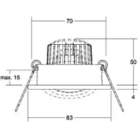 Brumberg Downlight Berrie-R, dimbaar, chroom / zilver, Woon-/ Eetkamer, Aluminium, downlight