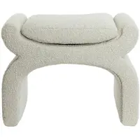 Light & Living 6864482 - Poef 60x46x46 cm NAFYA bouclé licht beige