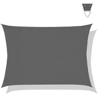 Vonroc Premium Schaduwdoek - Tarp - Rechthoek - 400x300 cm – Waterafstotend - Grijs – Incl. Opbergtas en bevestigingskoord