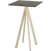 Essentials Infinity Statafel zand frame + Midnight Marble HPL 70x70 cm