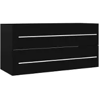 The Living Store De Living Store wastafelonderkast, zwart, 100x38,5x48 cm, gemaakt van houtvezel