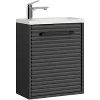 Badplaats Toiletmeubel etna 40 x 22 cm mat zwart fonteinmeubel met wastafel