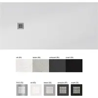 Xenz Soft douchevloer 120x90x3 incl. sealing tape, rvs square drain, mat wit
