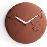 Qualy - Bruin Wandklok “World Wide Waste Clock” W305 x L305 x H34 mm 460 gr
