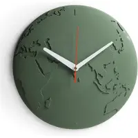 Qualy - Donker Groen Wandklok “World Wide Waste Clock” W305 x L305 x H34 mm 460 gr