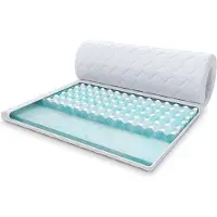 FDM MALTA DOUBLE Topmatras 90x200 cm - Hoogte 8 cm H4 - Koudschuim Topmatrassen Topper Topdekmatras - RavineBlue - - Antiallergisch