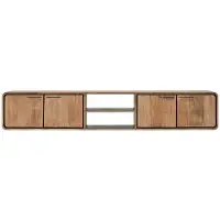DTP Home Hanging TV stand Evo large, 4 doors, 2 open racks,40x225x40 cm, recycled teakwood