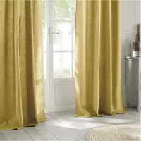 Atmosphera Clem Linnen Gordijn 140x260cm - Kant en klaar met ringen - Oker