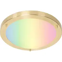 QAZQA Slimme plafondlamp goud 31 cm IP44 incl. Wifi A60 - Yuma