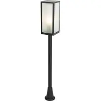 QAZQA Buiten vloerlamp zwart met geribbeld glas 100 cm IP44 - Charlois Ribbed
