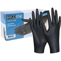 Hygostar Nitril-handschoen EXTRA SAFE, XL, zwart, poedervrij