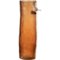 J-Line vaas Lang Vogel - glas - oranje - large - 32 cm hoog