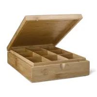 Bredemeijer - Theedoos 9 vaks gesloten bamboe natural