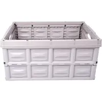 Merkloos Betrouwbare Opslag: Grijze Opvouwbare Vouwkrat 45 Liter Gehard Plastic Max Belasting 35 kg 53cm x 40cm x 26cm