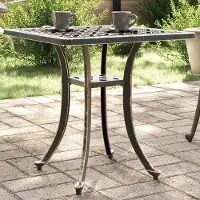 vidaXL Tuintafel 53x53x53 cm gietaluminium bronskleurig