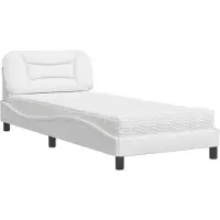vidaXL Bed met matras "Hvar" kunstleer wit 90x200 cm