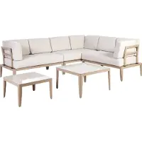 Beliani RIMA III - Loungeset-Beige-Aluminium