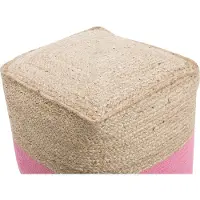 Beliani KIRAMA - Poef-Beige-Katoen, Jute