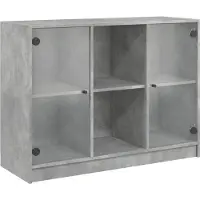 vidaXL Dressoir 102x37x75,5 cm bewerkt hout betongrijs