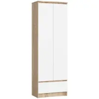 Akord Kantoorkast R60 met 4 Deuren en 1 Lade / Furniture Factory / Sonoma Eik - Wit / 60 x 180 x 35 cm