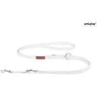 Amiplay Verstelbare Leren Halsband voor Honden, Maat S, Wit