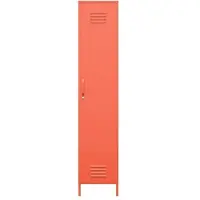 Dorel Home Cache Hoge Kast – Metaal Oranje – 1 Deur – Moderne Opbergkast