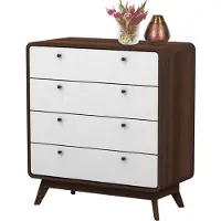 Loft 24 Cassie-Commode - 4-laden - Notenhoutlook Wit