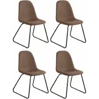DOMUS Colby-Eetkamerstoel - Cappuccino - Set van 4
