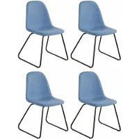DOMUS Colby-Eetset - 4 Pack - Jeansblauw Stof