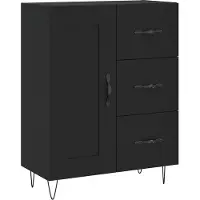 vidaXL Dressoir 69,5x34x90 cm bewerkt hout zwart