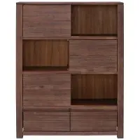Loft 24 Wally-Boekenkast - 3 Schuifdeuren 2-laden - Bruin