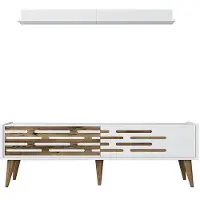 Skye Decor Set van TV-meubel en wandrek Valensiya | kunststof wit 140x45x35 cm tv-meubels | NADUVI