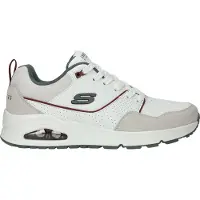 SKECHERS Sneakers laag 'Uno - Retro One' greige / groen / donkerrood / wit