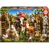 Educa - puzzel - 500 stukjes - De slimmerikken van de boerderij - Legpuzzel