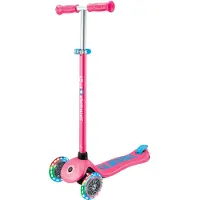 Globber 3-Wiel Step - Primo Plus Lights Fuchsia - roze paars - lichtgevende wielen - in hoogte verstelbaar - vanaf 3 tot 9 jaar
