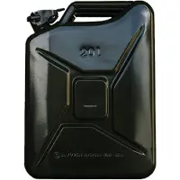 Eda Metalen jerrycan legergroen voor brandstof 20 liter L35 x B17 x H47 cm - geschikt voor brandstof - benzine / diesel