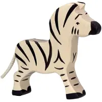 Holztiger Houten figuur - - Kleine zebra - Handgeschilderd - Voor kinderen van 2 jaar en ouder
