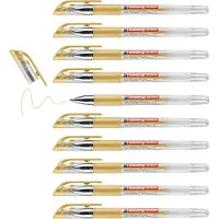 Edding 2185 gelpen/roller - goud - doosje 10 stuks - metaal gevatte punt 0.7 mm - gelpen voor schrijven, kleuren, mandala, bullet journal - gelstift schrijven, gelstift tekenen