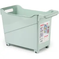 Forte Plastics Plasticforte opberg Trolley Container - mintgroen - op wieltjes - L38 x B18 x H26 cm - kunststof - Opberg trolley