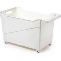 Forte Plastics Plasticforte opberg Trolley Container - ivoor wit - op wieltjes - L45 x B24 x H27 cm - kunststof - Opberg trolley