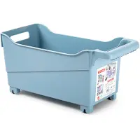 Forte Plastics Plasticforte opberg Trolley Container - ijsblauw - op wieltjes - L38 x B18 x H18 cm - kunststof - Opberg trolley